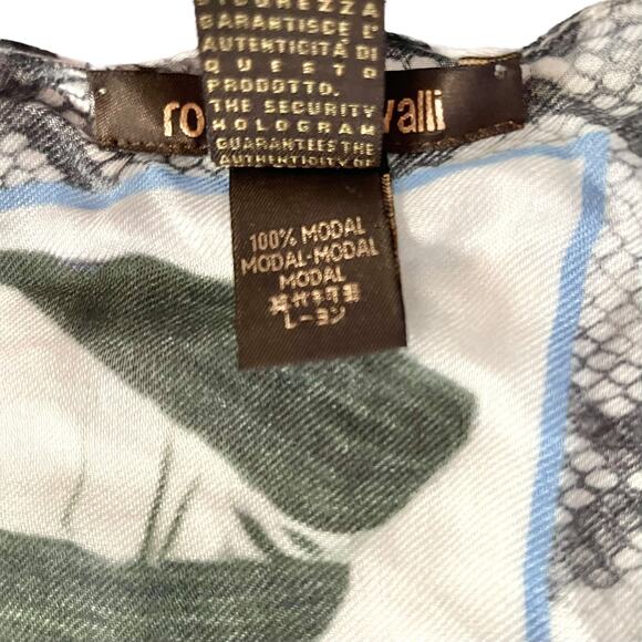 Roberto Cavalli Tropical Floral Bird Butterfly Nature Modal Long Scarf Shawl - Picture 4 of 12
